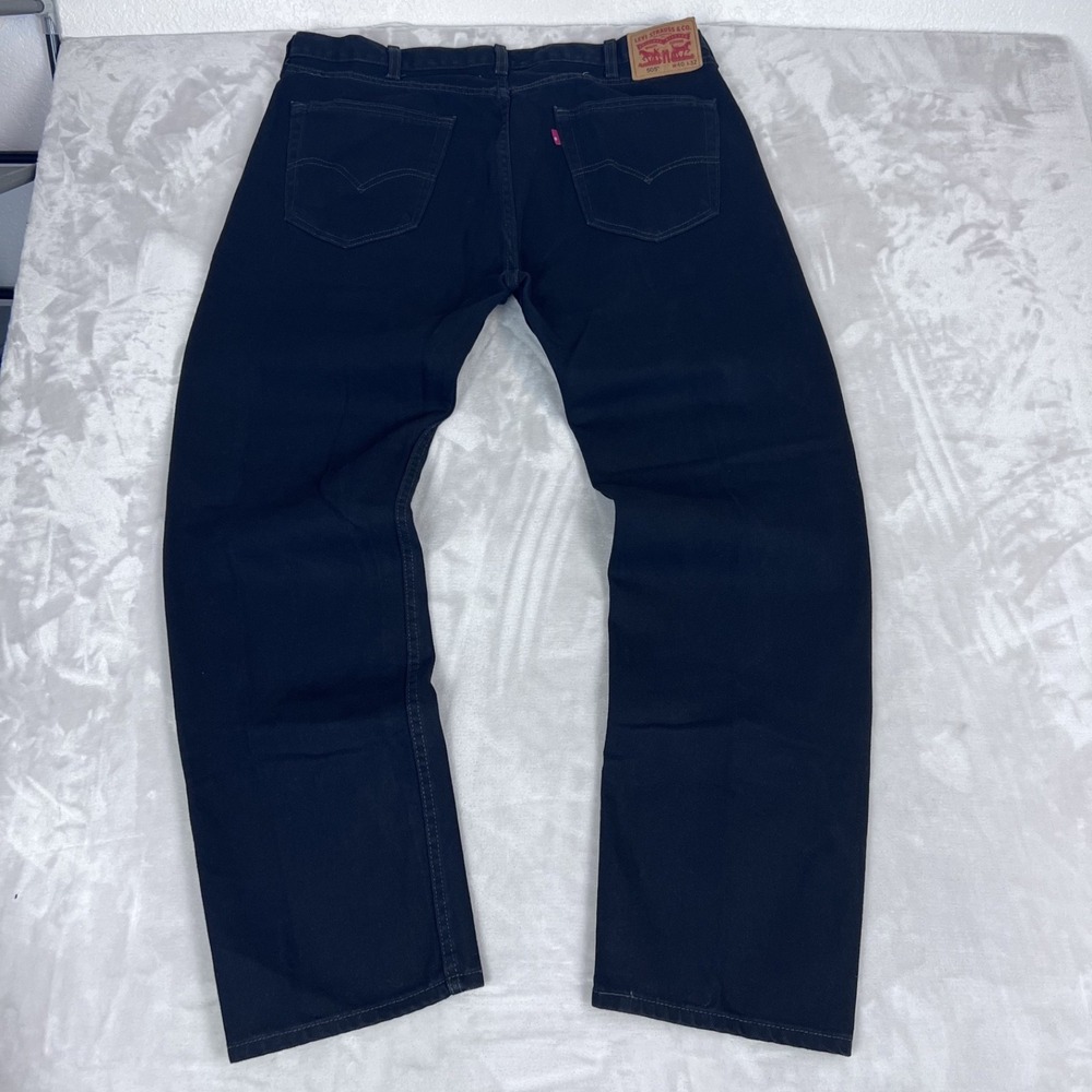 Levis 505 Jeans Mens 40x32 Black Denim Straight Leg Workwear Americana Classic
